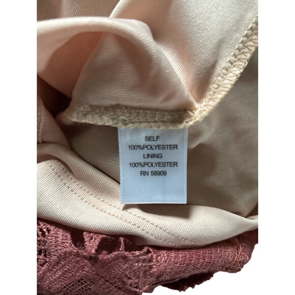 Gianni Bini Lace Midi Dress XS Mauve Spaghetti Straps Crocheted Formal Party - Picture 4 of 7